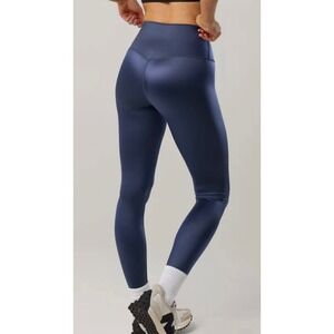 Aerie OFFLINE Goals Gloss Navy Blue High Rise 7/8 Leggings Size S Shiny  MWT